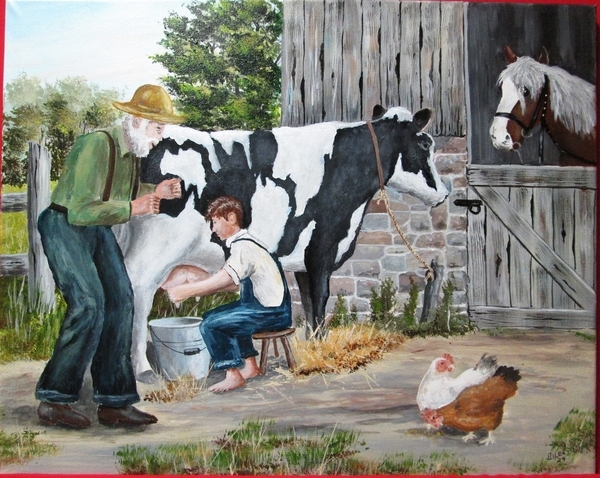 Painting milking 2